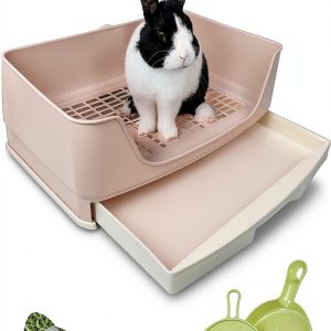 Oleisert Rabbit Litter Box Large Plastic Removable Tray-0