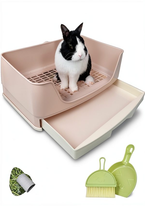 Oleisert Rabbit Litter Box Large Plastic Removable Tray-0