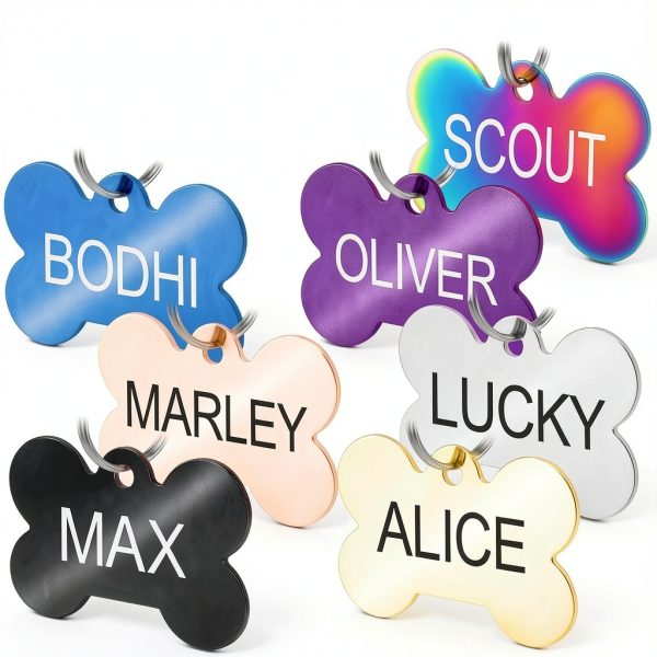 GoTags Stainless Steel Dog ID Tag Laser Engraved Pet-4