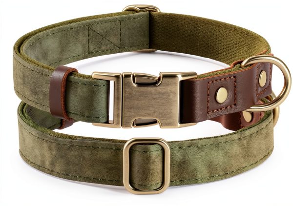 Didog Green Dog Collar Classic Design Quick Release Small-0