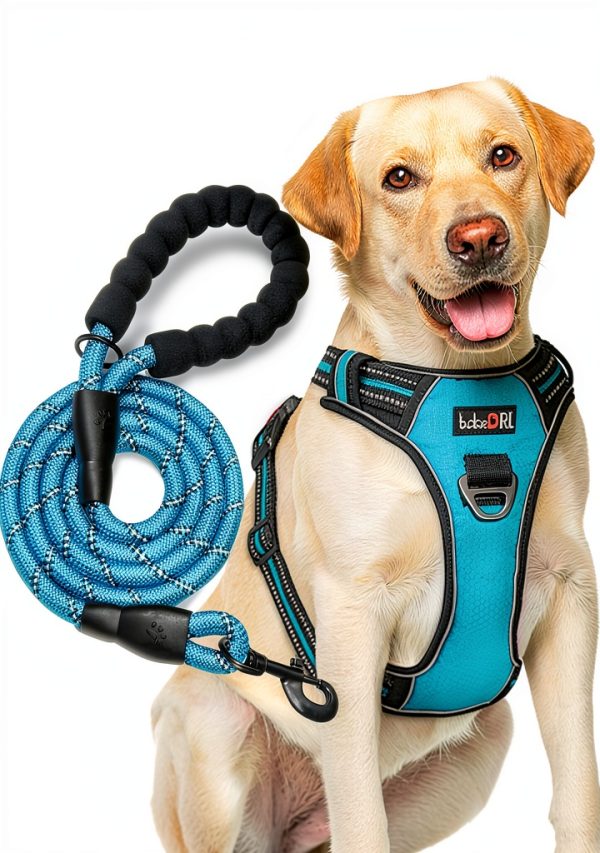 tobeDRI No Pull Dog Harness Reflective Front Clip Leash-0