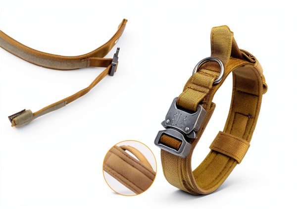 CADONO Tactical Dog Collar Nylon Padded Handle Training-5