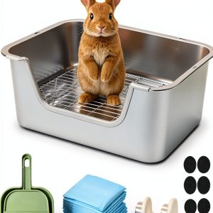 Sorstrem Stainless Steel Rabbit Litter Tray Hygienic Easy-0