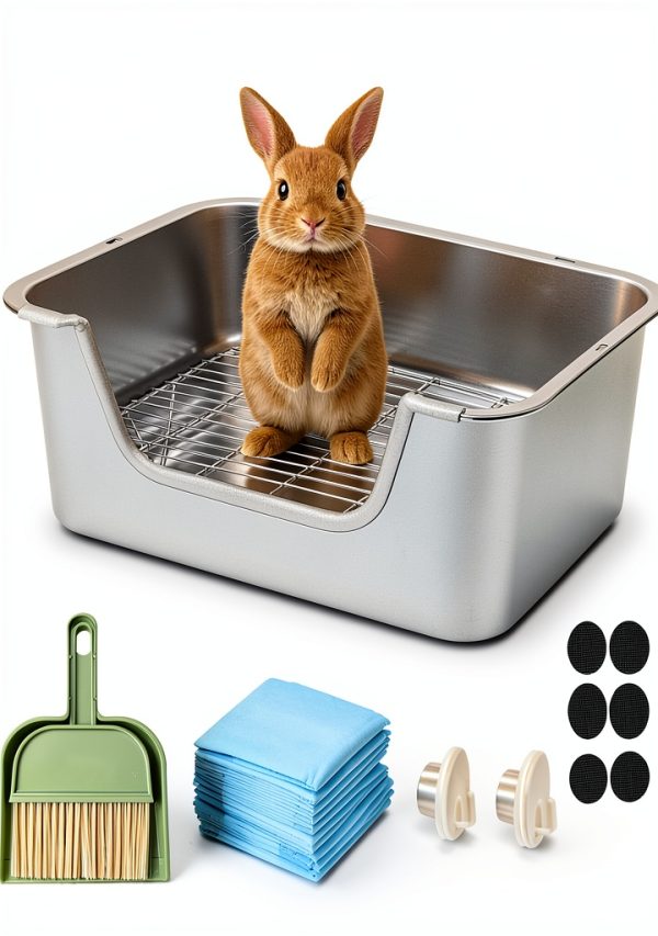 Sorstrem Stainless Steel Rabbit Litter Tray Hygienic Easy-0