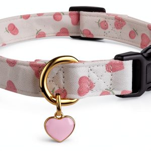 FYEQYAOU Cotton Dog Collar Adjustable Breathable Pet Collars-0