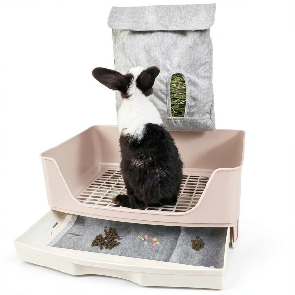 Oleisert Rabbit Litter Box Large Plastic Removable Tray-4
