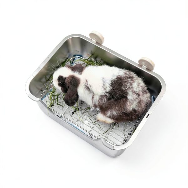 Sorstrem Stainless Steel Rabbit Litter Tray Hygienic Easy-5