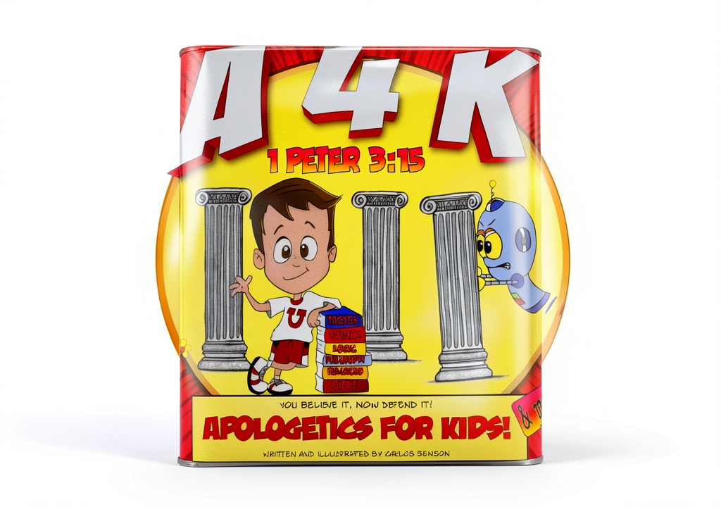 Apologetics For Kids Kindle book cover on a tablet