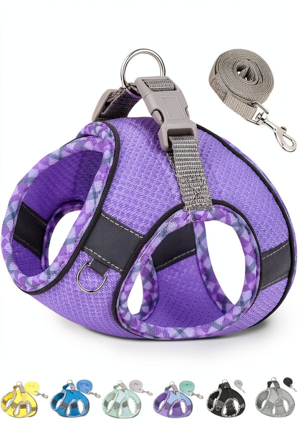 Petank Dog Harness Jacquard Mesh Reflective Step In Design-0