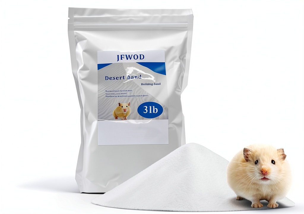 Small pet enjoying JFWOD natural desert sand bath