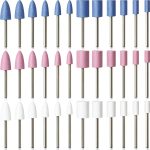 36pcs Shank Abrasive Grinding Wheel Heads Set Maitys 1/8in 3 Colors-0