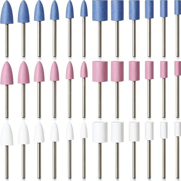 36pcs Shank Abrasive Grinding Wheel Heads Set Maitys 1/8in 3 Colors-0