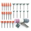 45 Pcs Rotary Grinding Stones - 1/8" Shank Abrasive Mounted Stone Grinding Point Sharpening Bits for Rotary Tools-0