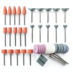 45 Pcs Rotary Grinding Stones - 1/8" Shank Abrasive Mounted Stone Grinding Point Sharpening Bits for Rotary Tools-0