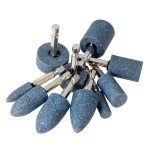 10 Pcs Multiple Shapes Rotary Grinding Stone with 1/4-Inch Hex Shank Abrasive Stone Mounted Grinding Point for Drill-0