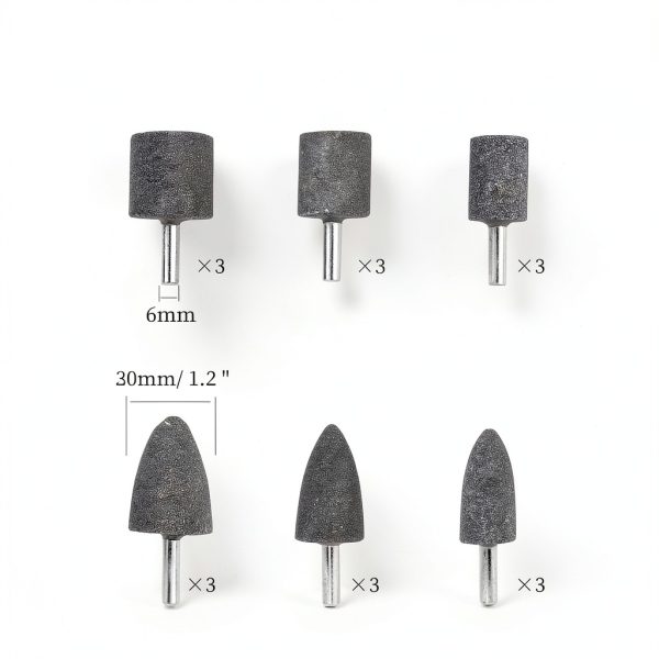 Asamuyu 18-piece stone point set with two shapes on a 1/4 inch (6mm)-1
