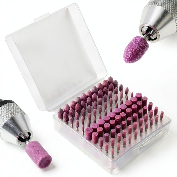 Abrasive Polishing Bits ChgImposs 100 Pcs 1/8" Shank Wheel Kit Pink-7