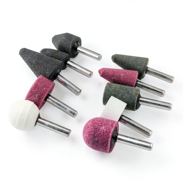 Luo ke 10pcs Rotary Grinding Stones 1/4 inch Shank Aluminum Oxide Set-2