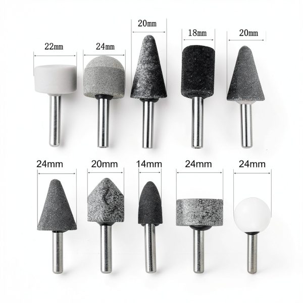 Luo ke 10pcs Rotary Grinding Stones 1/4 inch Shank Aluminum Oxide Set-1