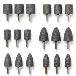 Asamuyu 18-piece stone point set with two shapes on a 1/4 inch (6mm)-0