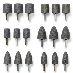 Asamuyu 18-piece stone point set with two shapes on a 1/4 inch (6mm)-0