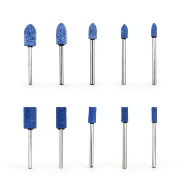 AUTOTOOLHOME 1/8" Shank Abrasive Mounted Stone Grinding Bits Sanding Drill Bit for Rotary Tool Flap Wheel for Grinding, Polishing, Deburring Ferrous Metal 10 Pack-1