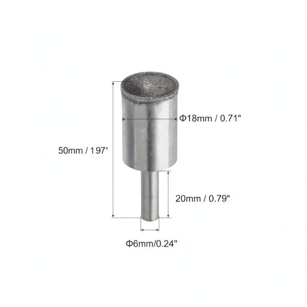 Diamond Grinding Mounted Point 18mm uxcell 100 Grit Bead Grinder-1